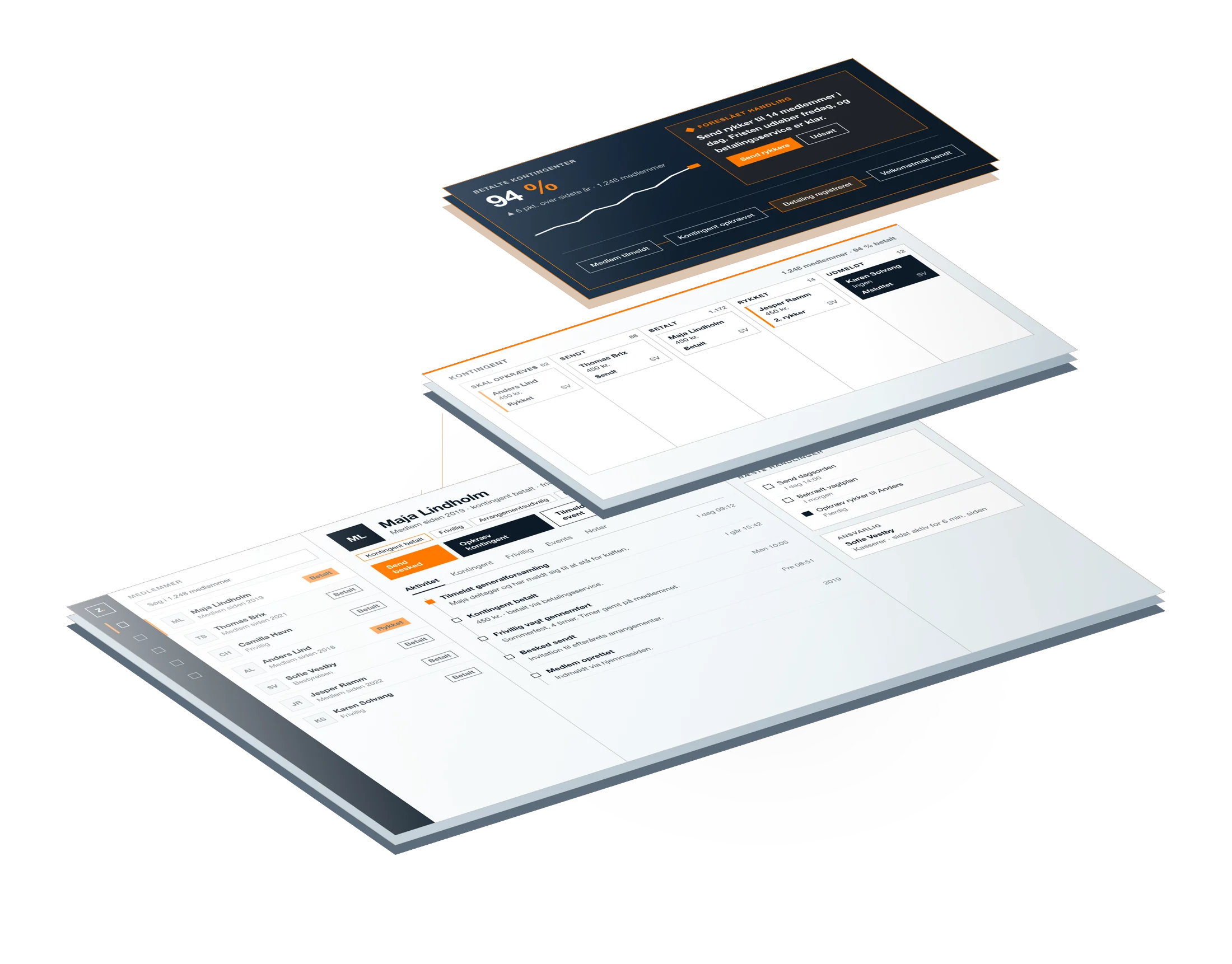 Eksempel på et system til branchen. Eksempeldata, ikke et rigtigt system.