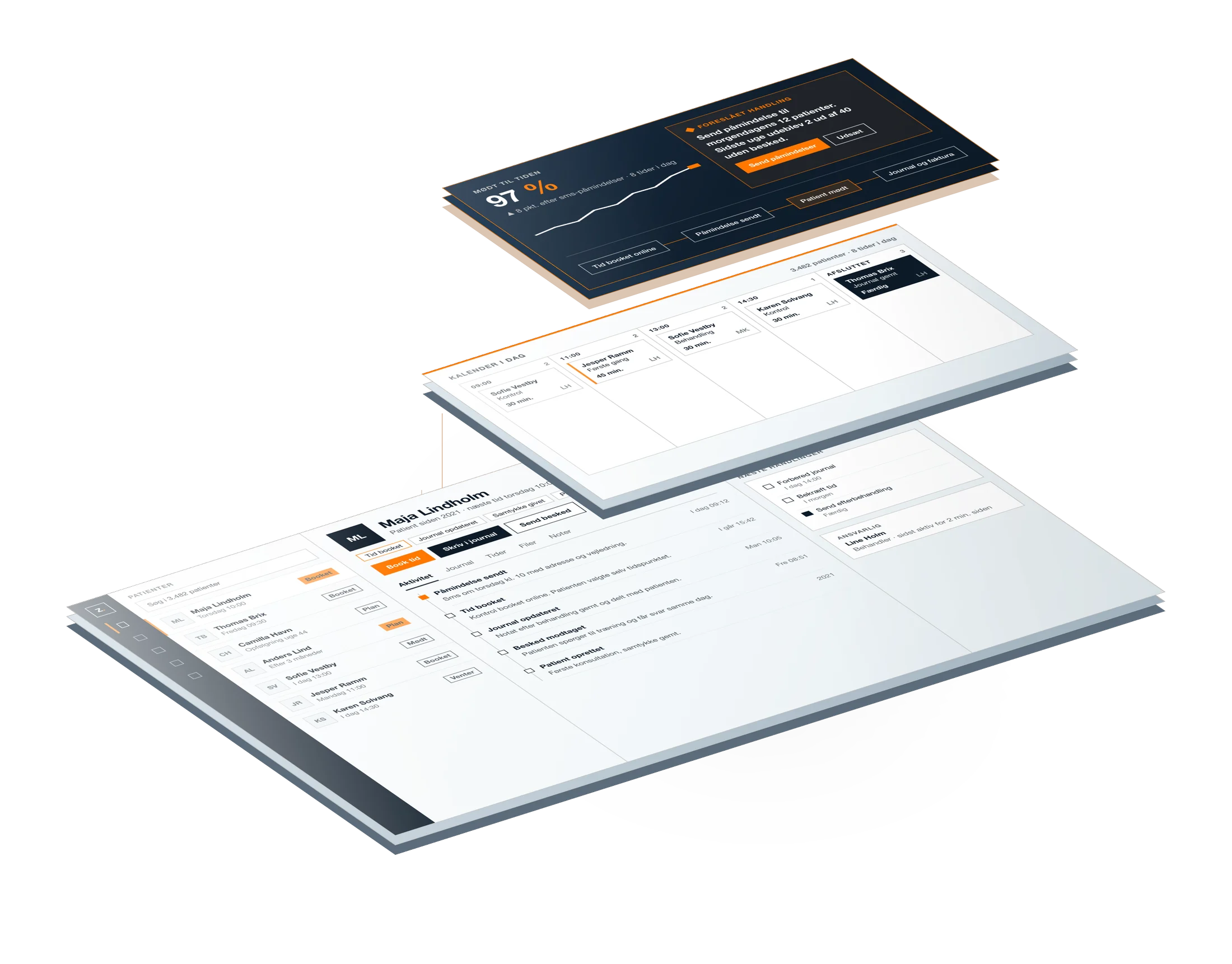 Eksempel på et system til branchen. Eksempeldata, ikke et rigtigt system.